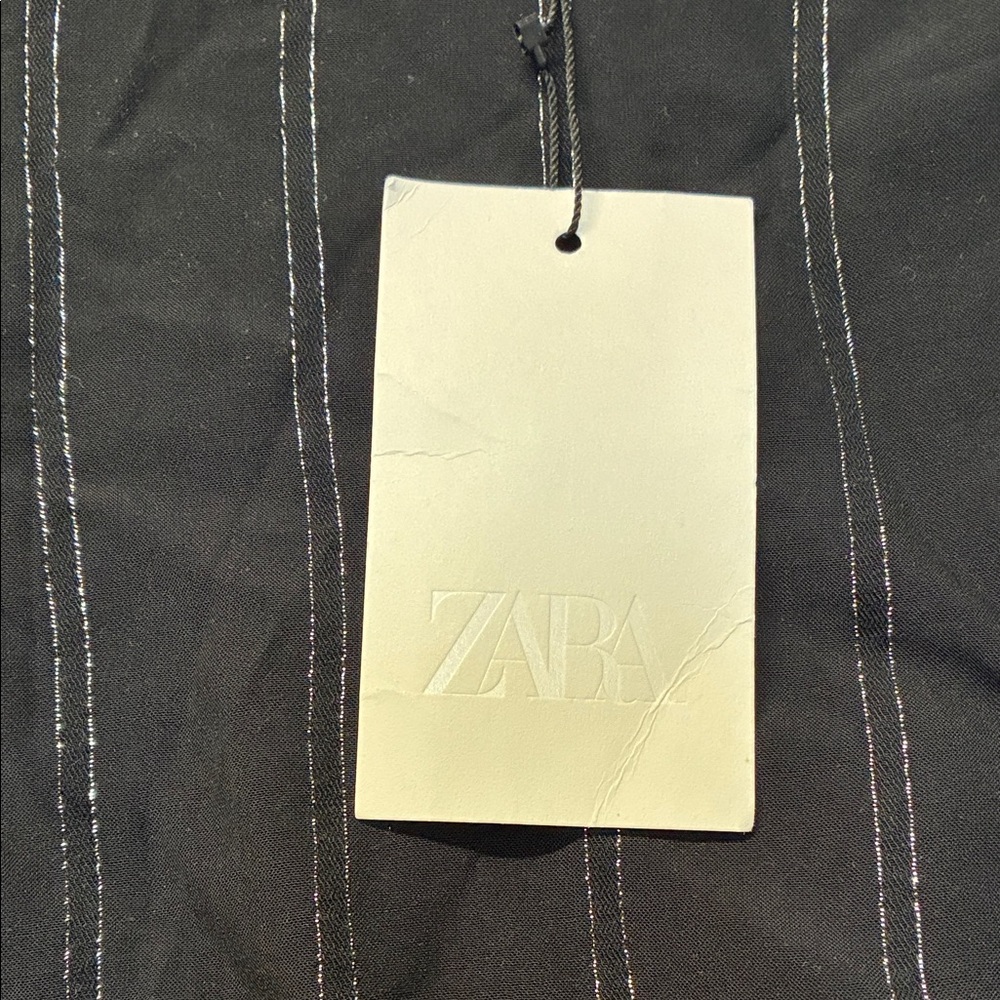 Zara Kids Black Dress with Subtle Stripes - Picture 3 of 5